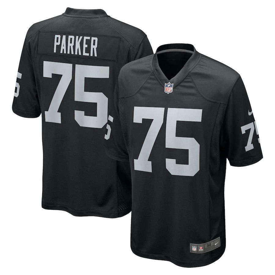 Men Oakland Raiders 75 Brandon Parker Nike Black Game NFL Jersey